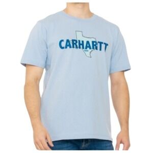 Carhartt T Shirt Mens Medium Blue Relaxed‎ Fit Texas Heavyweight Light Baby